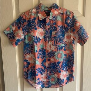The Children's Place Blue and Orange Tropical Button Down Shirt